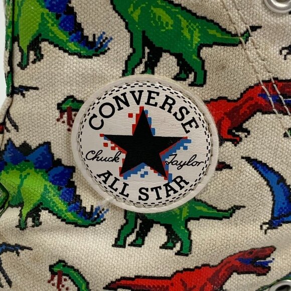 Converse Chuck Taylor Kids All Star Hi T-Rex Stegosaurus Dino Sneaker Size 3 - Picture 8 of 15
